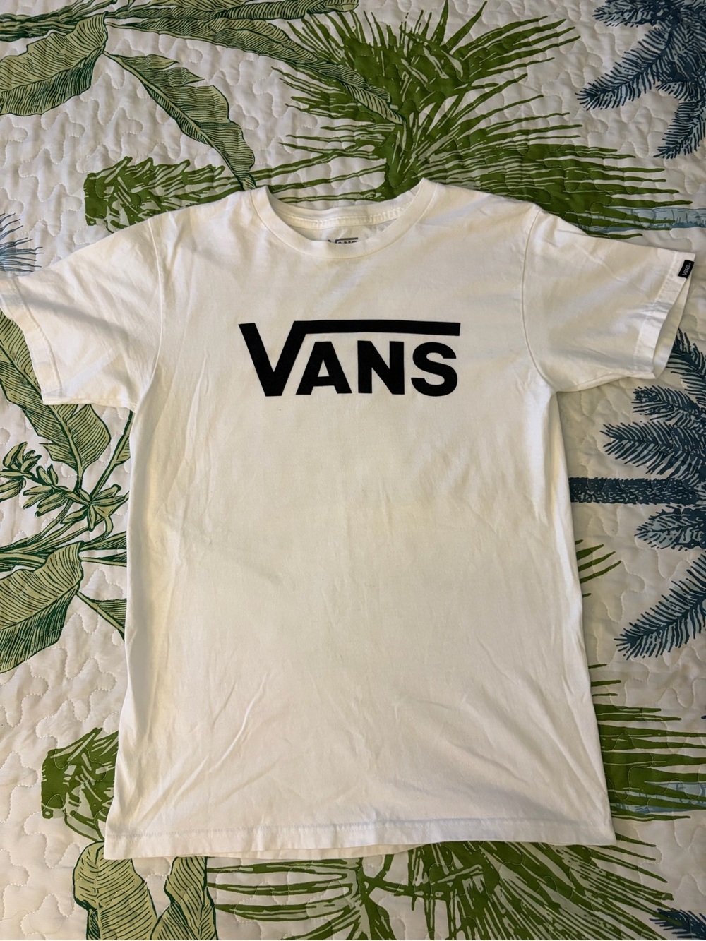 Vans White Short Sleeve Tee with Black Logo